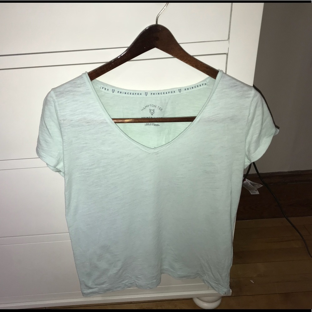 V-neck aqua t shirt